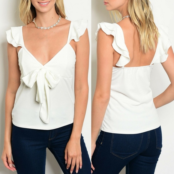 Cheeky Tops - Ivory Ruffle Top {Cheeky}